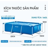 Bể bơi khung kim loại chữ nhật 220x150x60 cm INTEX 28270