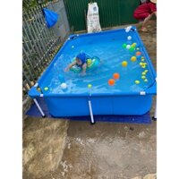Bể bơi khung kim loại di động 2.2m x 1.5m x 43cm bảo hành 24 tháng hàng nhập nguyên kiện