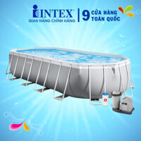 Bể bơi khung kim loại gia đình chịu lực OVAL INTEX 26796 26798 bảo hành 24 tháng