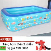 bể bơi lớn loại dày 255cm x 181cm x 65cm 3 tầng cho trẻ