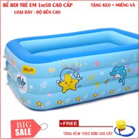 Be Boi Mini Cho Gia Dinh Bể Bơi Phao Trẻ Em 3 Tầng Khổ 150X105X60 Tặng Kèm Bơm Bể Bơi Miếng Vá Và Keo Dán Tặng phiếu bảo hành 1 năm Toàn quốc