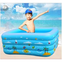 Bể bơi phao 2 tầng cho bé size 115x85x35cm - Mẫu mới 2019 /  Bể bơi mini gia đình tam be boi tre em Bể bơi phao Cỡ lớn cho bé và gia đình - Bể bơi phao 3 tầng loại dày tặng kèm Miếng Vá