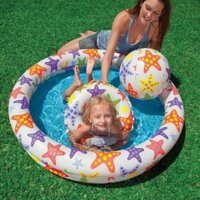 Bể Bơi Phao 3 Chi Tiết Kèm Bóng Và Phao Bơi Cho Bé - Bể phao cầu vòng kèm bóng và phao.