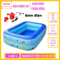 Bể Bơi Phao, Bể Bơi Cho Bé 3 Tầng Dày Dặn, Đáy 2 Lớp Chống Trượt An Toàn Cho Bé Chơi Tại Nhà Mùa Hè