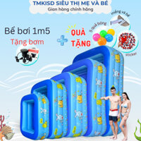 Bể bơi phao bơi cho bé 1m5 🐋FREESHIP🐋 Bể bơi 3 tầng, đáy 2 lớp chống trơn trượt an toàn, hồ bơi cho bé