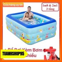 Bể Bơi Phao Cho Bé - 1m8 +2m1 - 3 Tầng( ẢNH THẬT ) dua79