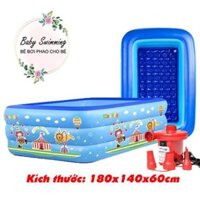 Bể Bơi Phao Cho Bé - 3 Tầng – 1m8 – Có Đáy Chống Trượt 5.0