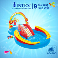 Bể bơi phao cho bé có cầu trượt INTEX 57453, bơm hơi êm ái, an toàn cho trẻ em, nhiều chi tiết thú vị, Bảo hành 12 tháng