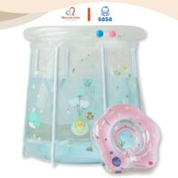 Bể bơi phao cho bé Sasa kèm phao đỡ cổ, bể tắm đứng tập bơi trẻ em an toàn - Monnie Kids