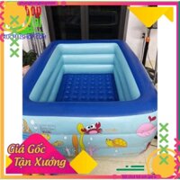 bể bơi phao Hồ bơi Xia Le SL-C015 3 tầng hình chữ nhật, hồ bơi đáy massage cho bé tập thích nghi với nước, công cụ giải