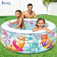 Bể bơi phao tròn cho bé 1m52 đáy bơm hơi INTEX 58480