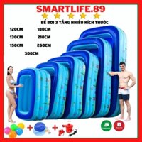 Bể bơi phao trong nhà 3 tầng cho trẻ em hồ bơi tắm cho bé dày dặn bền đẹp đáy 2 lớp chống trượt