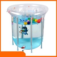 Bể bơi thành cao trong suốt loại 80x80cm Tặng kèm bơm, phao bơi đỡ cổ và set keo vá bể bơi