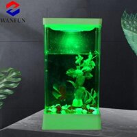 Bể cá Betta để bàn RADIANTEDGE, Bể cá Mini trong suốt bằng nhựa, Bể trồng cây thủy sinh Betta có đèn LED có thể điều chỉnh đầy màu sắc Trang trí văn phòng