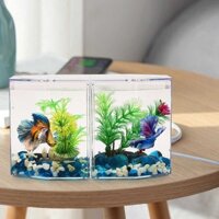 Bể cá betta hình bát giác, lưới đôi, bể cá betta hình kim cương, độ trong suốt cao, hộp cách ly, hộ