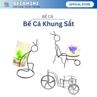 Bể cá mini để bàn khung chậu tặng kèm phụ kiện