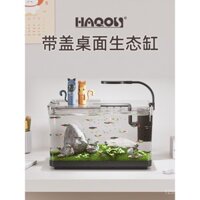 Bể cá Xigao mới, bể cá cảnh sinh thái để bàn, bể cá nhựa trong suốt nhỏ cho phòng khách, không cần thay nước, bể cá vàng gia đình