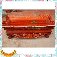 Bệ đài nước-Mâm tế-Mâm bịch-Mệ đựng chén nước thờ gỗ hương dài 42cm cao 20cm sâu 18cm