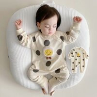 Bé Dễ Thương Dài Tay Jumpsuit Mùa Xuân Thu Quần Áo Sơ Sinh Chấm Bi Cười Cho Bé Đi Chơi Quần Áo