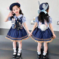 Bé Gái Công Chúa Đầm Mùa Hè Judy Thỏ Cảnh Sát Viên Quần Áo Trẻ Em Gothic Sinh Nhật cos Đầm Phù Hợp Với
