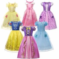 Bé Gái Công Chúa Đầm Tuyết Quen Quần Áo Rapunzel Belle Cosplay Trang Phục Trẻ Em Aurora Sinh Nhật Rỗng Lễ Hội Trẻ Em Quần Áo Bé Gái