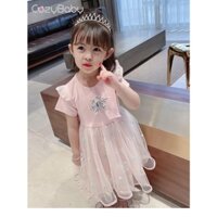 Bé Gái Đầm Frozen Elsa Đầm Công Chúa 1-7 Tuổi Đầm Sợi Đầm Trẻ Em Quần Áo