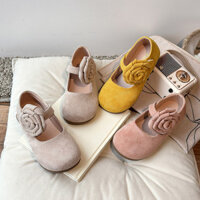 Bé Gái Giày Đế Bằng Hoa Lớn Trẻ Em Giày Da Ngón Tròn 2025 Xuân Thu Bé Gái Mary Janes Giày Khiêu Vũ Màu Kẹo