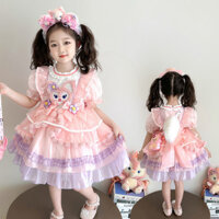 Bé Gái Gothic Đầm Công Chúa Mùa Hè 2025 Phong Cách Mới Trẻ Em Lingna Belle Sinh Nhật Đầm Lông Tơ
