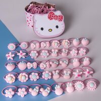 Bé Gái Hello Kitty Trẻ Thun Tóc Cao Su Dây Phụ Kiện Trẻ Em Thun Cột Tóc Đuôi Ngựa Giá Đỡ 1 Hộp 40