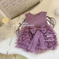 Bé Gái Mùa Hè Bán Chạy Phù Hợp Với Bé Gái Bé Cao Cấp Màu Tím Áo Top Bánh tutu Váy Thời Trang Bé Gái