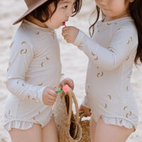 Bé Gái Mùa Hè Một Mảnh Dài Tay Đồ Bơi Nhanh Khô Cho Bé Đi Biển Chống Nắng Quần Áo Bé Gái Bơi Ren Hoa Đồ Bơi Dễ Thương