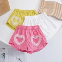 Bé Gái Mùa Hè Nguyên Chất Cotton Quần Short Dễ Thương Bé Gái Phương Tây Tình Yêu Hàn Quốc Quần Nóng