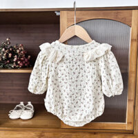 Bé gái ngọt ngào áo bông dài tay áo ,bé gái mùa xuân quần áo body liền tất