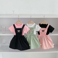 Bé Gái Nơ Không Áo liền quần Đầm Bé Gái Thời Trang Trẻ Em 0-5 Tuổi