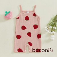 Bé Gái Tập Đi Dâu Tây Cổ Vuông Spaghetti Dây Đeo Body Quần Áo Mùa Hè Dễ Thương
