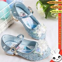 Bé Gái Trẻ Em Giày Cao Gót Frozen Elsa Giày Pha Lê Giày Công Chúa Trẻ Em Biểu Diễn Sáng