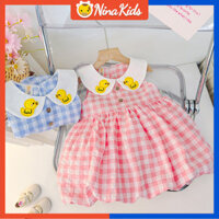 Bé Gái Váy Không Tay Hoạt Hình Vịt Trẻ Em Công Chúa Quần Áo Mùa Hè Váy 0-4 Tuổi