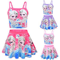 Bé Gái Xanh Chia Đồ Bơi Frozen Elsa Màu Hồng Đồ Bơi Cho Bé Hoạt Hình Ren Đồ Bơi Váy Phong Cách / 3.26