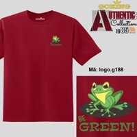 Be GREEN, mã logo.g188. Áo thun nam nữ in logo đẹp. Áo phông GOKING cho cặp đôi, gia đình, đội nhóm, đồng phục công ty - Đô, vải thun lạnh - 3XL