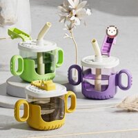 Bé Học Cốc Uống Nước Đặc Biệt Cho Bé Ống Hút Có Tay Cầm Cân Uống Sữa Chống Rơi Cốc Nước Trẻ Em