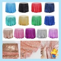 Be > Khăn trải bàn tròn Khăn trải bàn Sequins Khăn trải bàn Trang trí Váy bàn lấp lánh