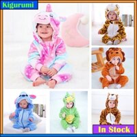 Bé Kigurumi Kỳ Lân Gấu Trúc Sư Tử Hổ Khâu Hoạt Hình Áo Liền Quần Trẻ Em Động Vật Jumpsuit Bé Gái Bé Trai Cosplay Bộ Đồ Ngủ Trang Phục
