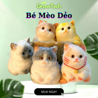 Bé Mèo Dẻo Squishy Siêu Cute, Mèo Béo GrowTech Trang Trí Văn Phòng Cực Xinh, Toy Giảm Stress