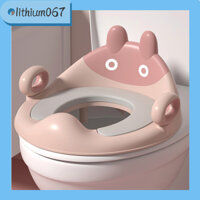 Bệ, nắp thu nhỏ bồn cầu cho bé đi vệ sinh - với Bộ phận bảo chống tràn và tay cầm tập bô bé trai gái - Lithium067