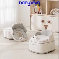 Bệ ngồi toilet di động đa năng 3in1 cho bé BABYVIVA, đệm PU cao cấp bảo vệ cột sống