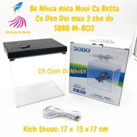 Bể nhựa nuôi cá Betta có đèn đổi màu 3 chế độ SOBO M-B02, hồ cá để bàn mica