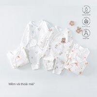 Bé sơ sinh cotton loại một bộ đồ ngủ bò quần áo nam nữ bé dài tay onesie