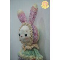 Bé thú bông thỏ gái nhồi bông len móc handmade