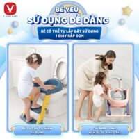 Bệ thu nhỏ bồn cầu có thang đi vệ sinh cho bé V-BABY W2S và W1 - hàng chuẩn cao cấp nhất thị trường