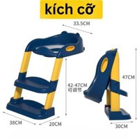 Bệ thu nhỏ bồn cầu có thang đi vệ sinh cho bé - Ghế tập cho bé ngồi bô với bệ bước có thể gập lại - banbuonhangdau